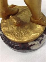 19TH CENTURY FRENCH BRONZE/IVORY FALCONER 