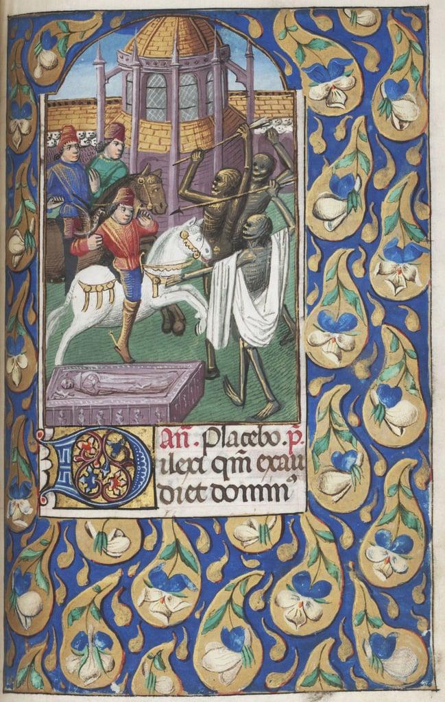 MS Lewis E 212 f.151r, The Legend of the Three Living and the Three Dead 