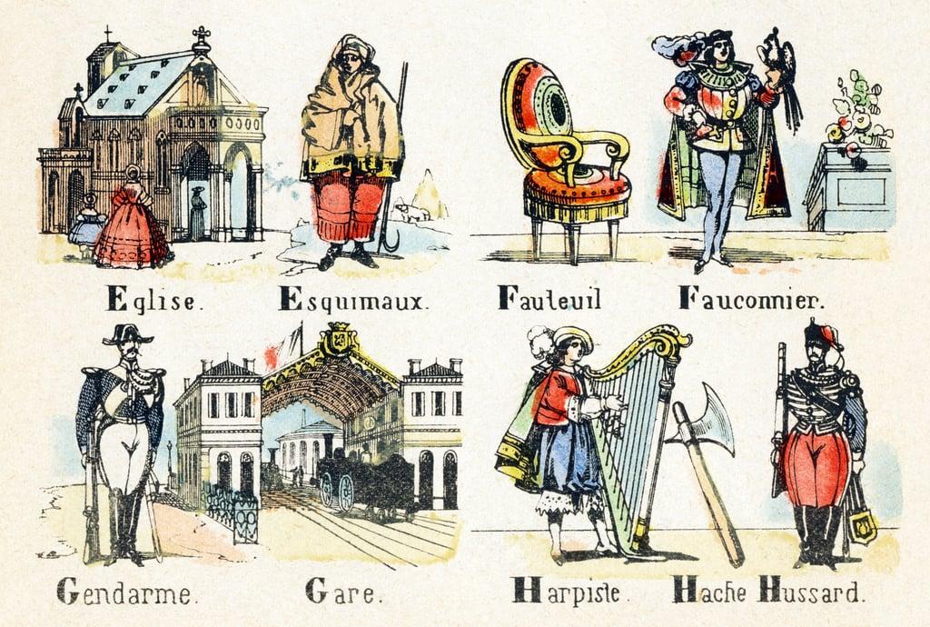Alphabet - children's entertainment - Image epinal, popular serie c.1890 (illustration) 