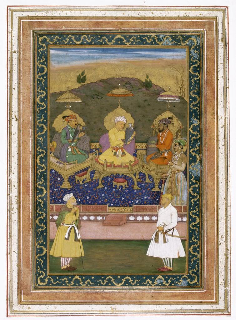 The Emperors Akbar, Jahangir, and Shah Jahan with Their Ministers and Prince Dara Shikoh, c.1630-40 