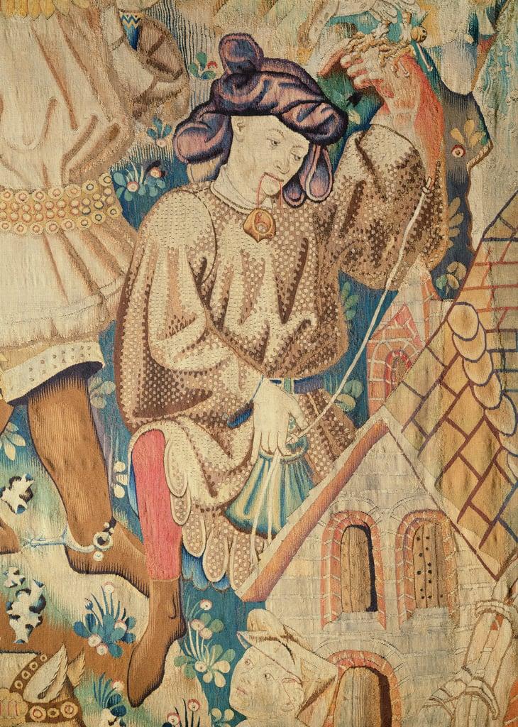 Detail from one of the Devonshire Hunting Tapestries, Arras 1425-50 