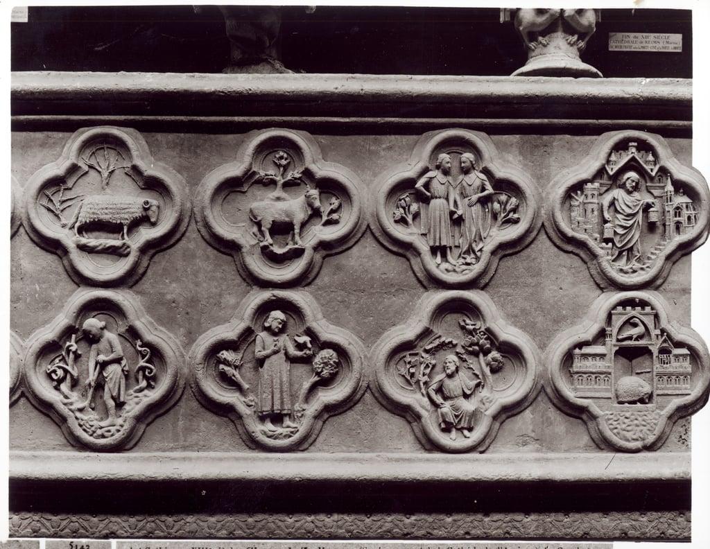 Quatrefoils with the Signs of the Zodiac, Labours of the Year, and prophets Sophonie and Ezekiel, fr